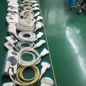 Ultrasound probes arranged for quality control inspection at Akicare