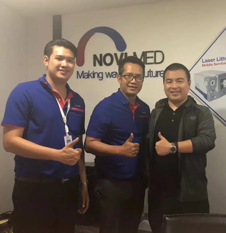 Akicare representative with a medical technology partner team