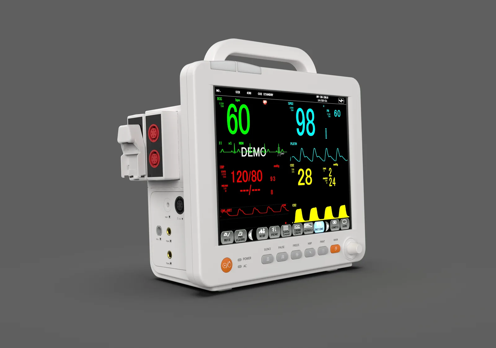 Akicare PM12H multi-parameter patient monitor - view 2